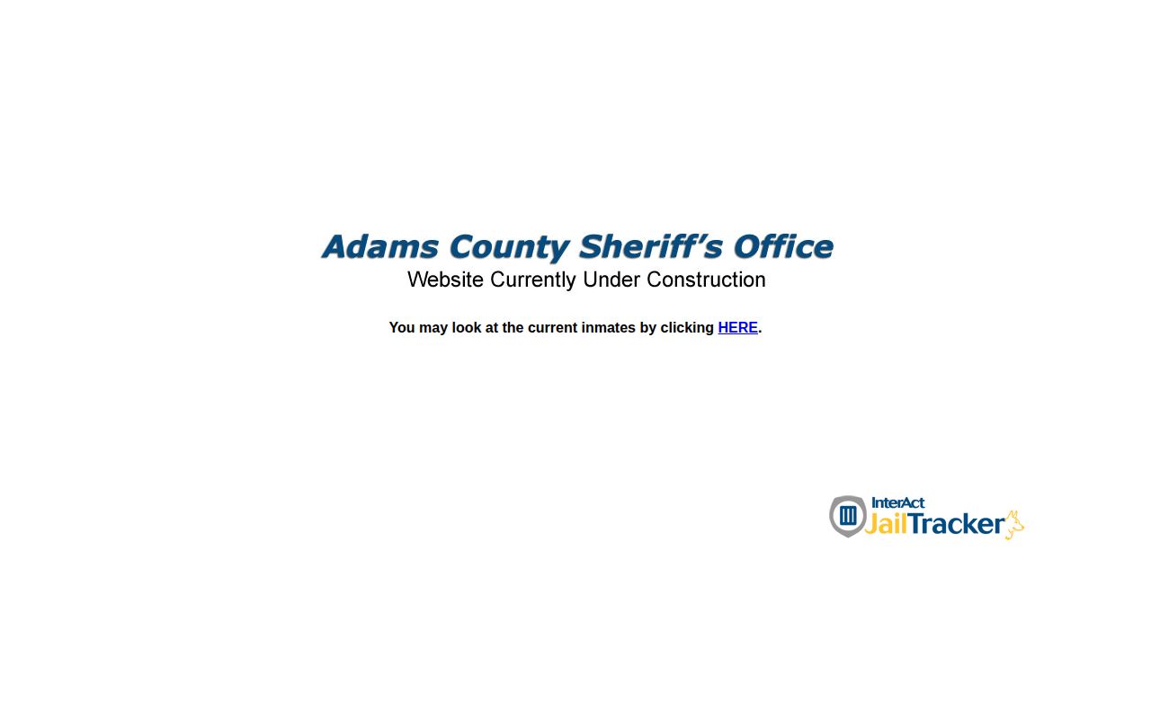 Adams County Sheriff official current-inmate gateway, not a most-wanted or warrant list